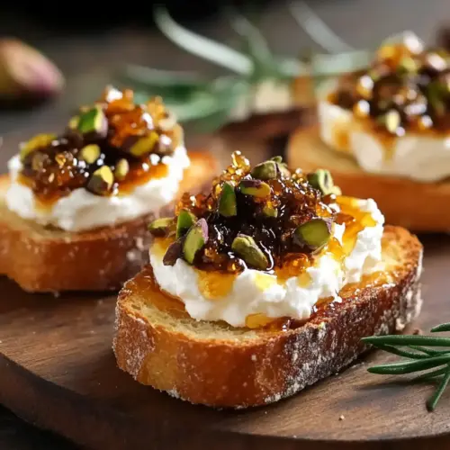 Whipped Feta Crostini with Hot Honey