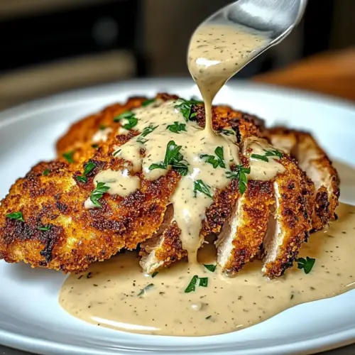 Parmesan Crusted Chicken with Creamy Garlic