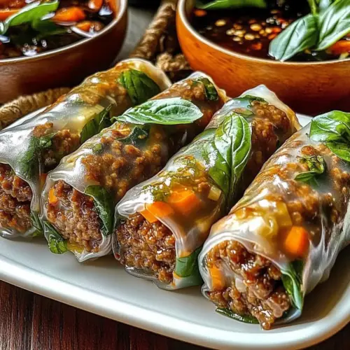 Thai Basil Beef Rolls