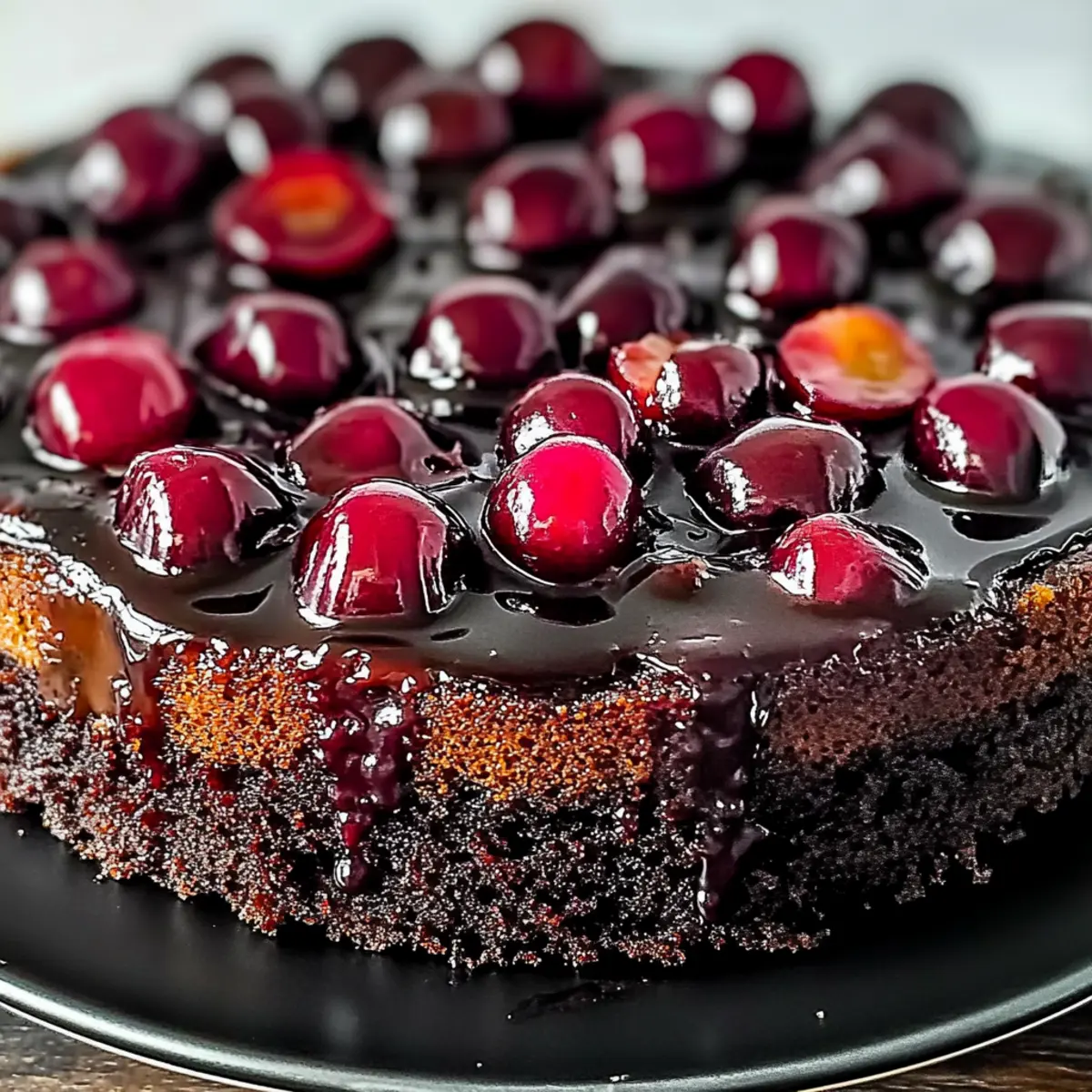 Chocolate Cherry Upside Down Cake