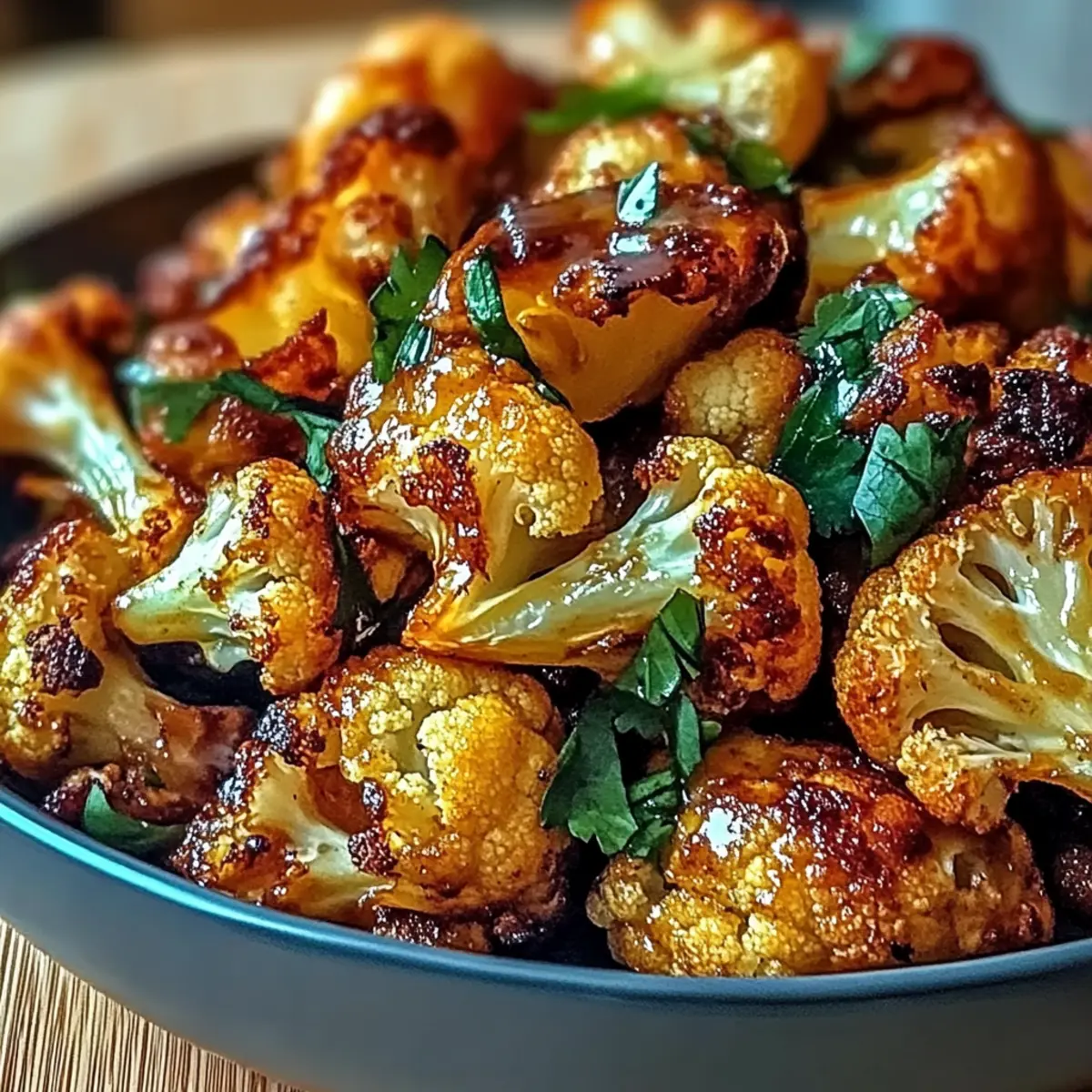 Honey Curry Roasted Cauliflower