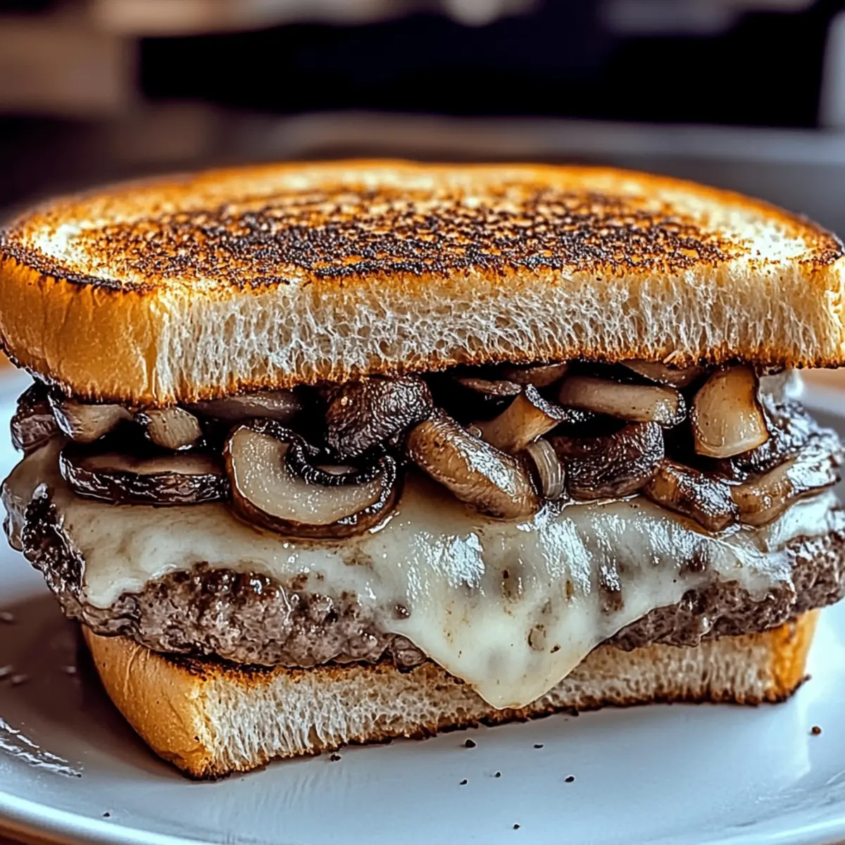Mushroom Swiss Patty Melt