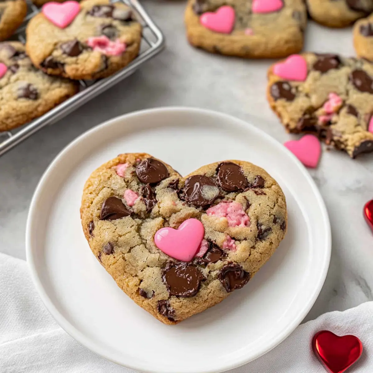 Heart Shaped Chocolate Chip Cookies