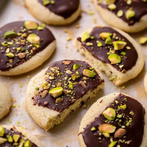 Dark Chocolate Pistachio Slice & Bake Cookies