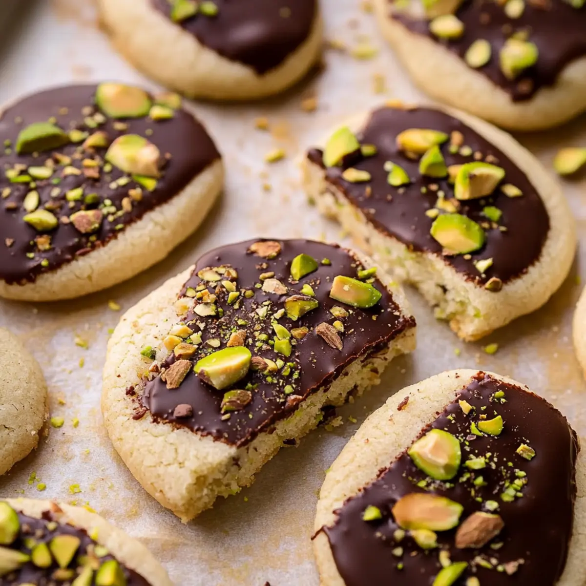 Dark Chocolate Pistachio Slice & Bake Cookies
