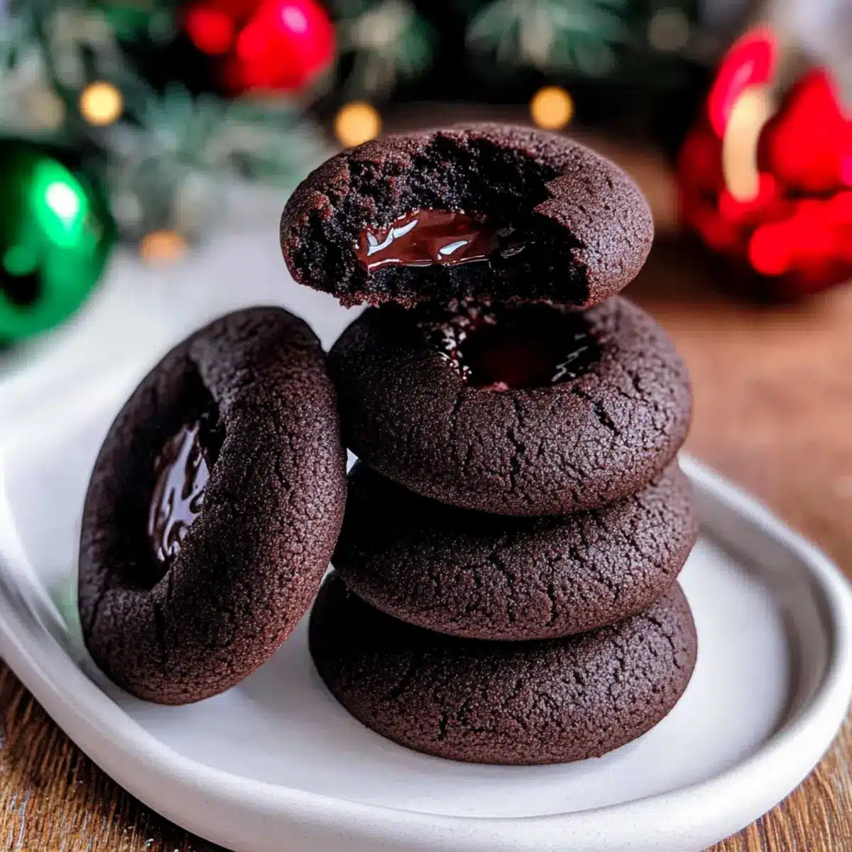 Chocolate Thumbprint Cookies