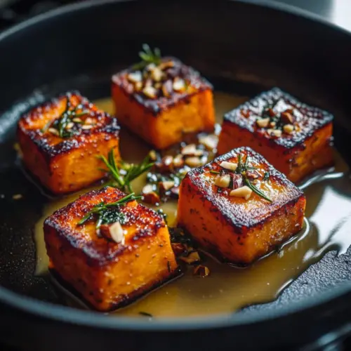 Sweet Potato Fondant with Smoked Almond Cream