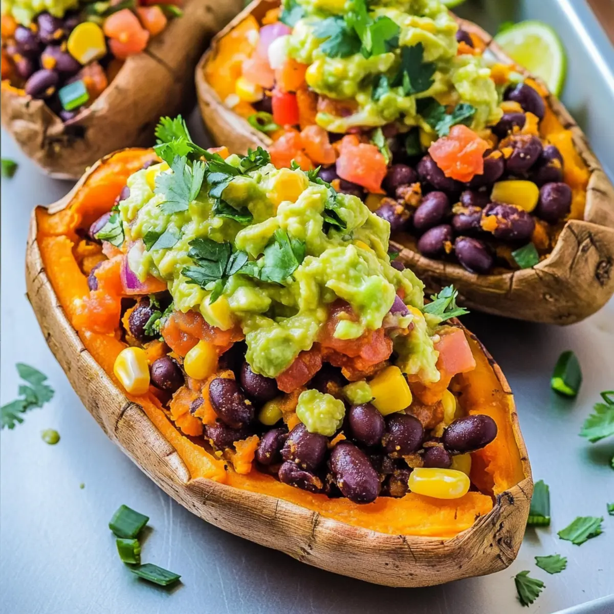 Black Bean Taco Stuffed Sweet Potatoes