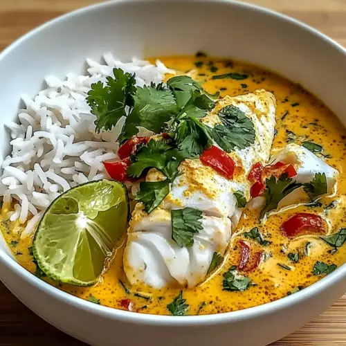Coconut Lime Fish Curry with Rice