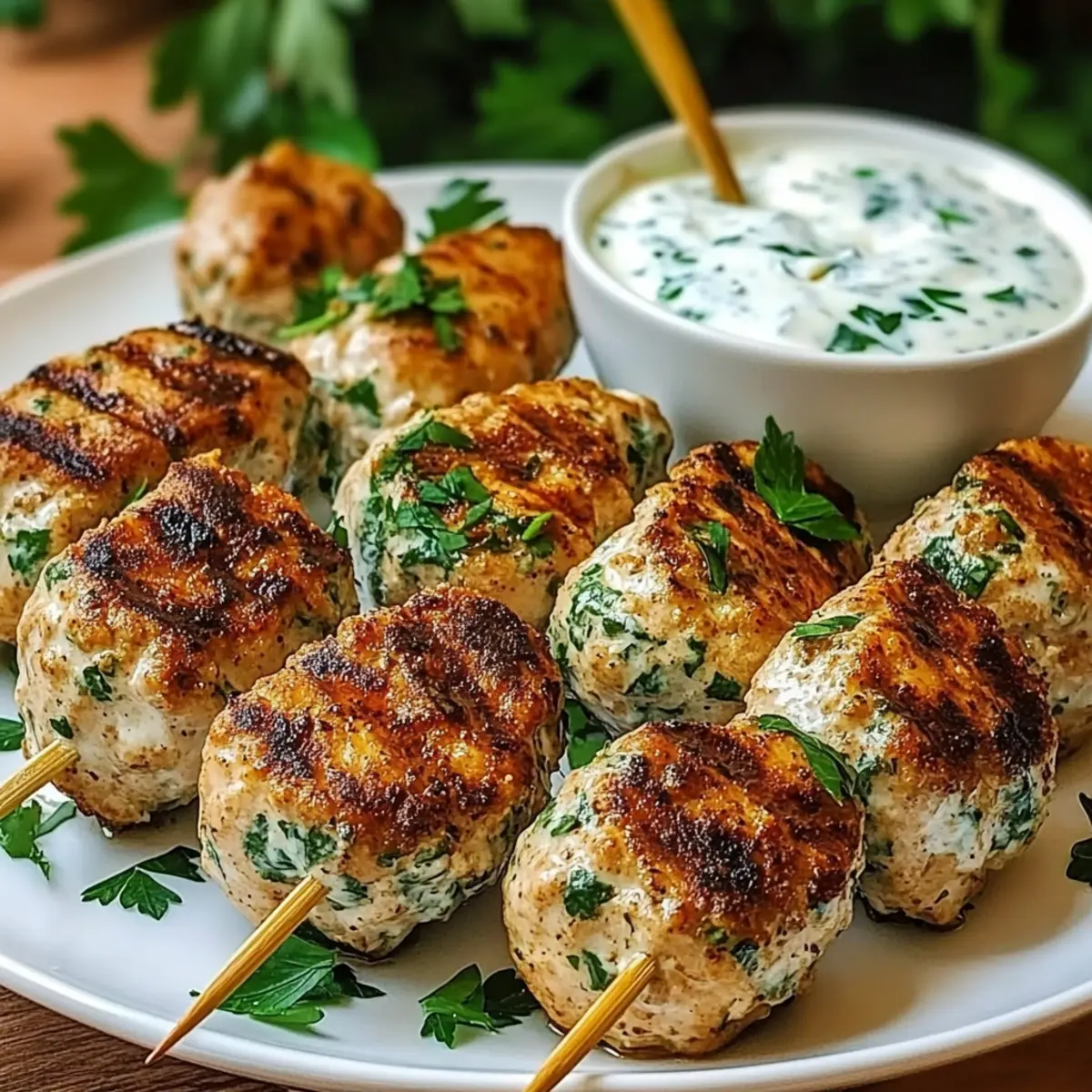 Chicken Kofta Garlic Yogurt Sauce