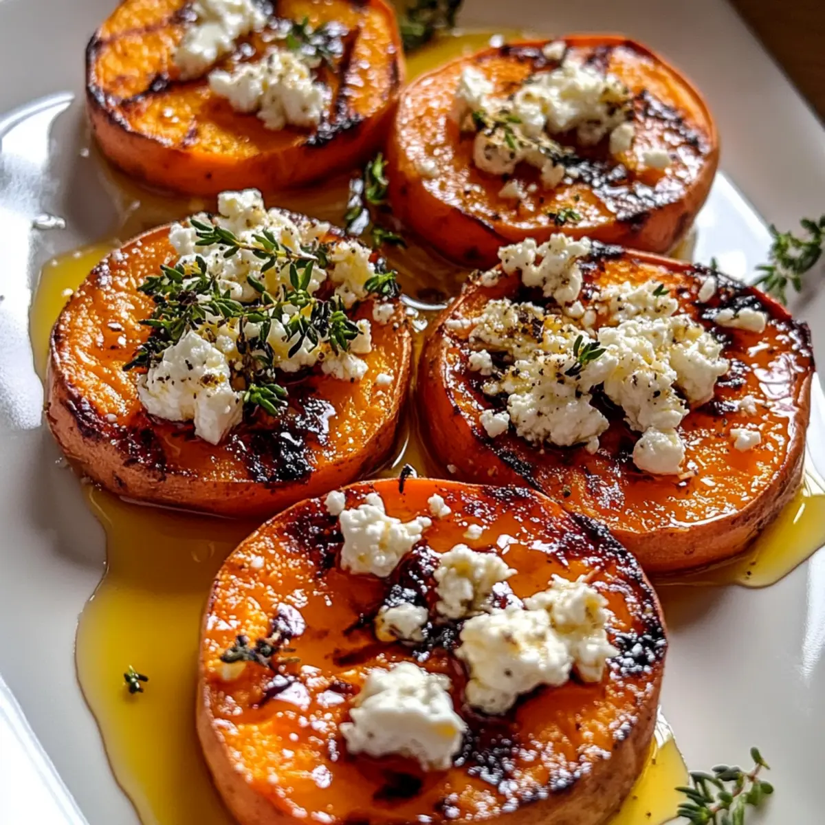 Roasted Sweet Potato Rounds with Honey & Feta
