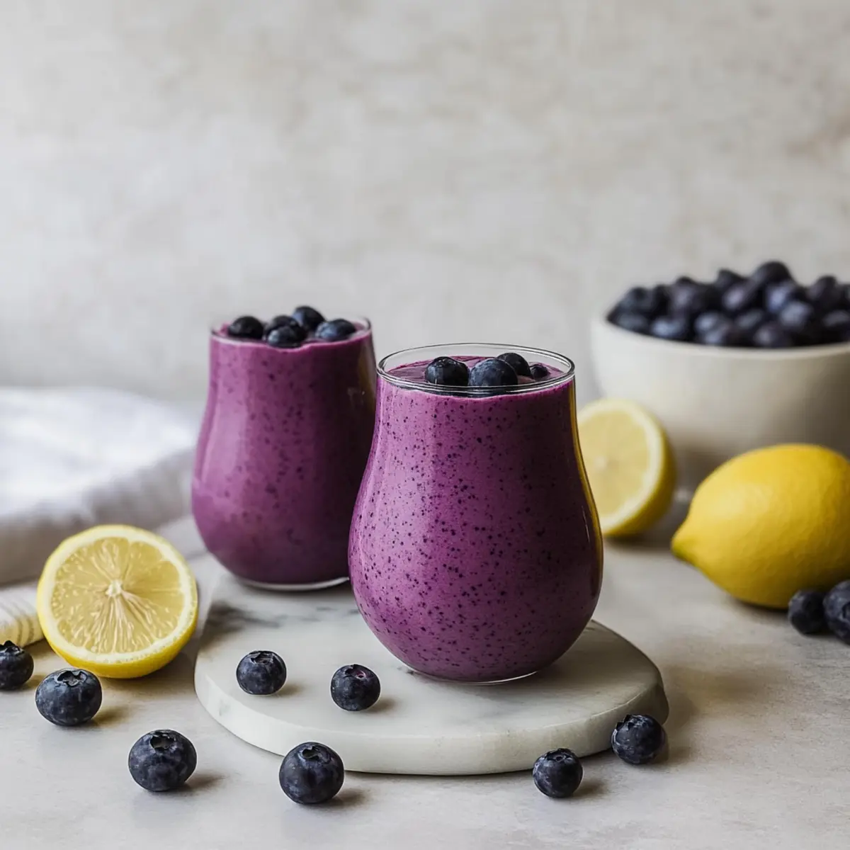 Blueberry Avocado Smoothie With Lemon & Yogurt