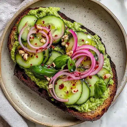 High Protein Basil Edamame Toast