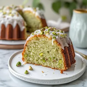 Coconut and Pistachio Pudding Cake
