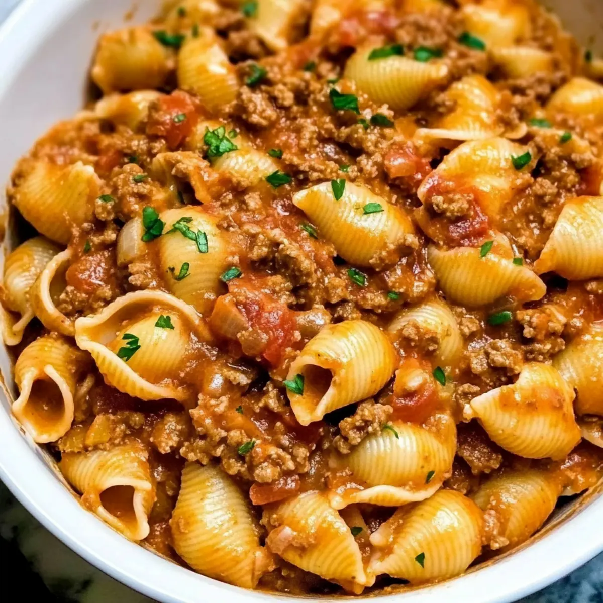 Creamy Beef and Shells
