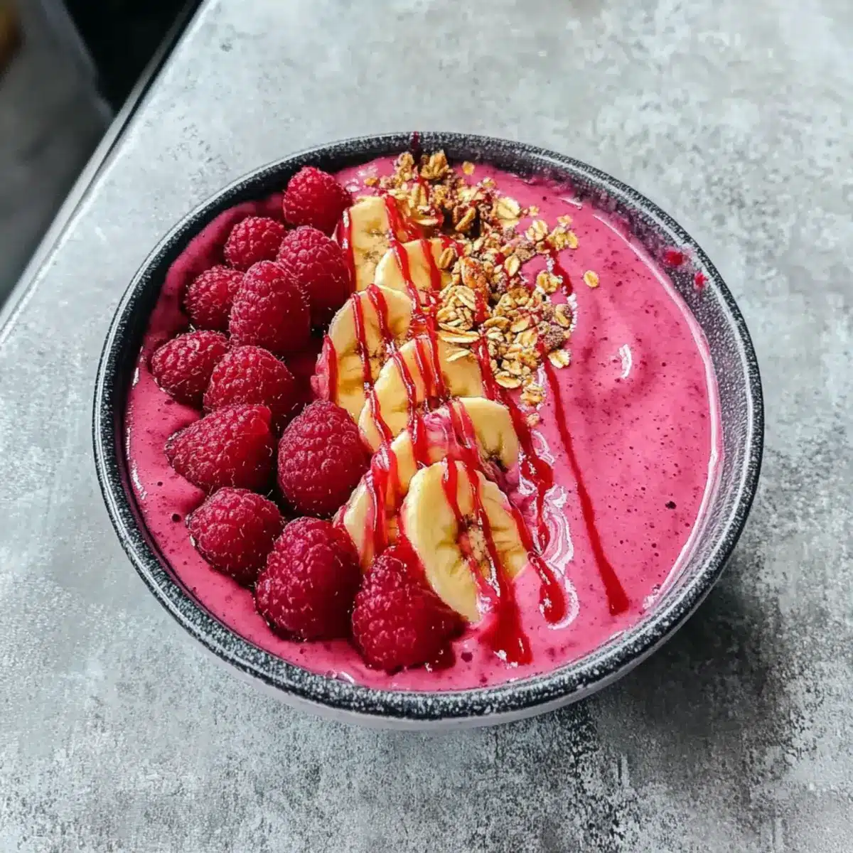 Thick Raspberry Smoothie Bowl