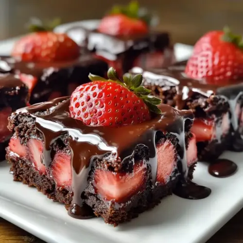 Chocolate Covered Strawberry Brownies