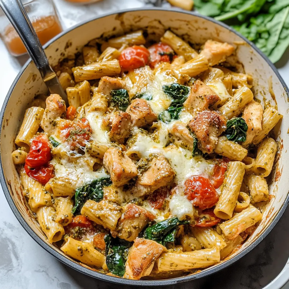 Pesto Chicken Pasta Bake