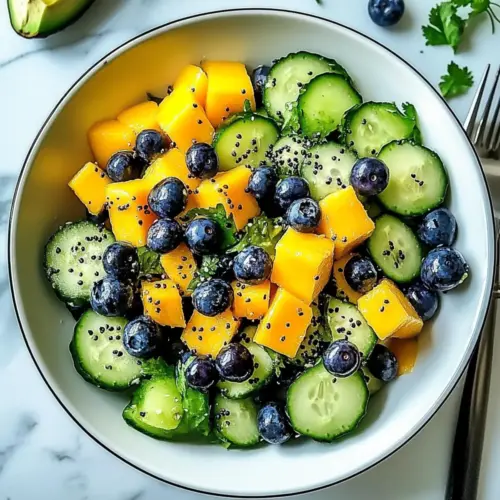 Mango Cucumber Salad with Blueberries and Avocado