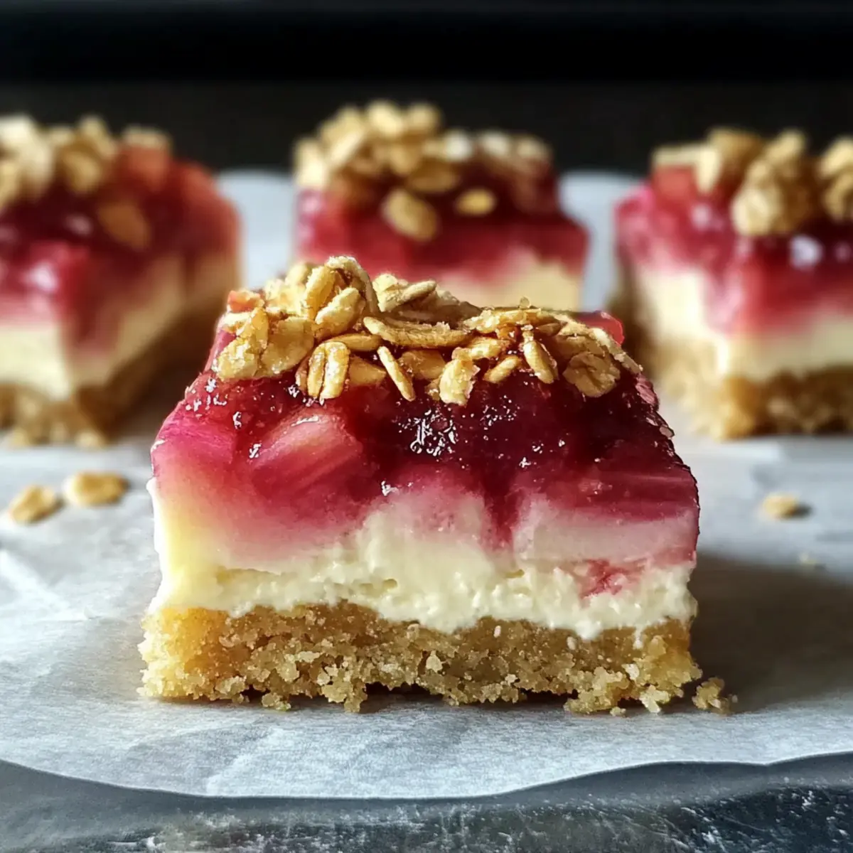 Rhubarb Cheesecake Squares