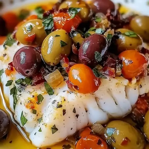 Mediterranean Baked Cod with Olives