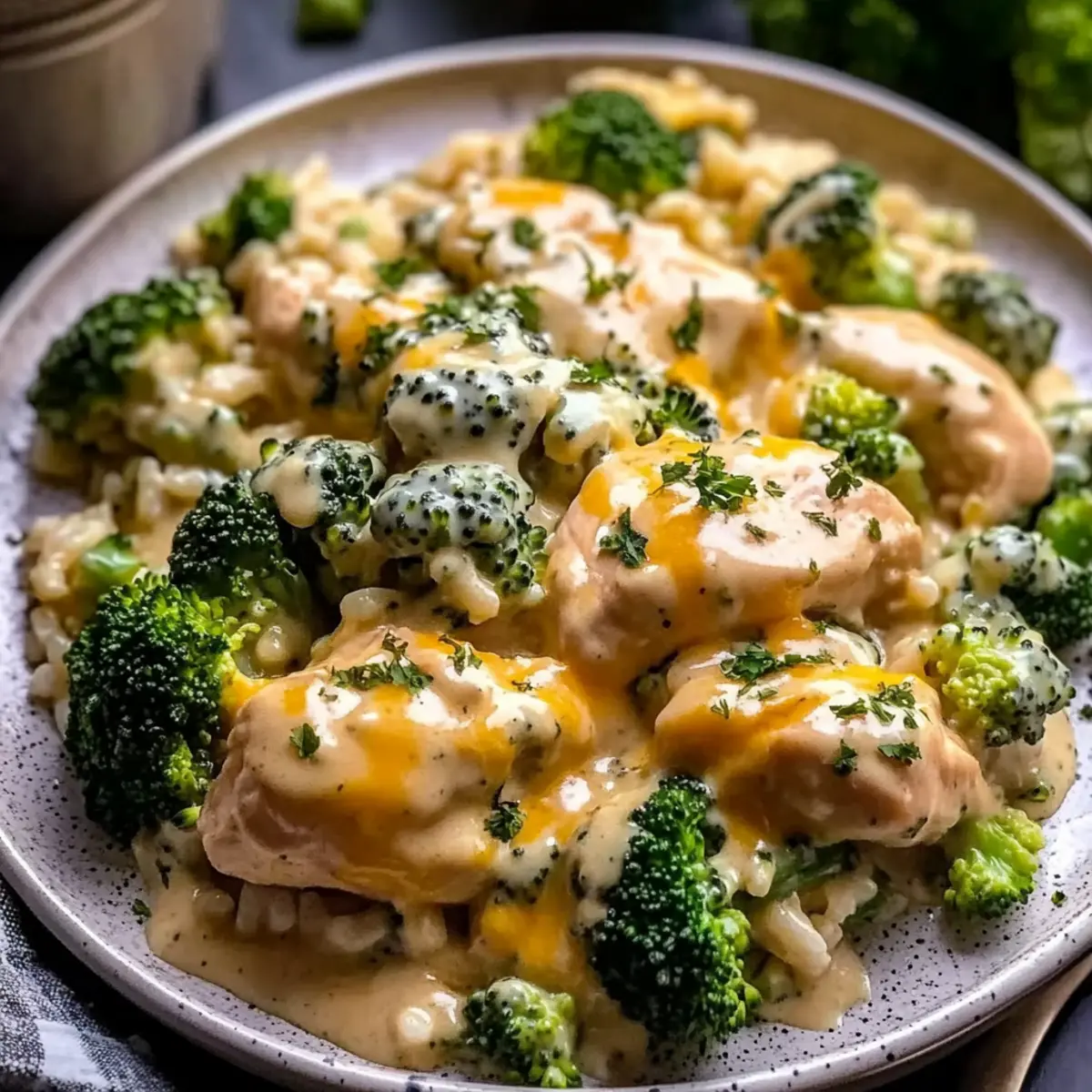 Crockpot Creamy Broccoli Cheddar Chicken