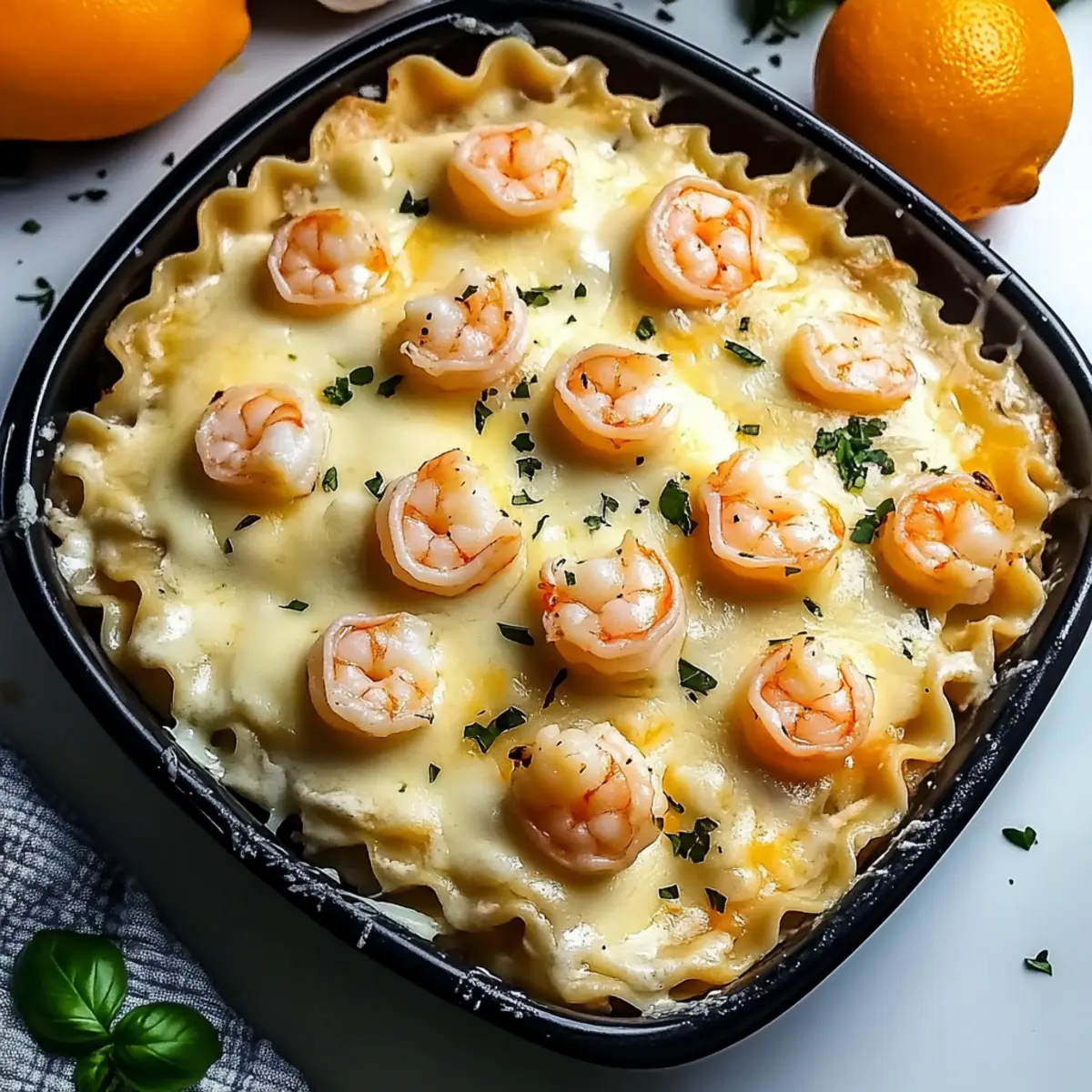 Garlic Butter Shrimp Scampi Lasagna