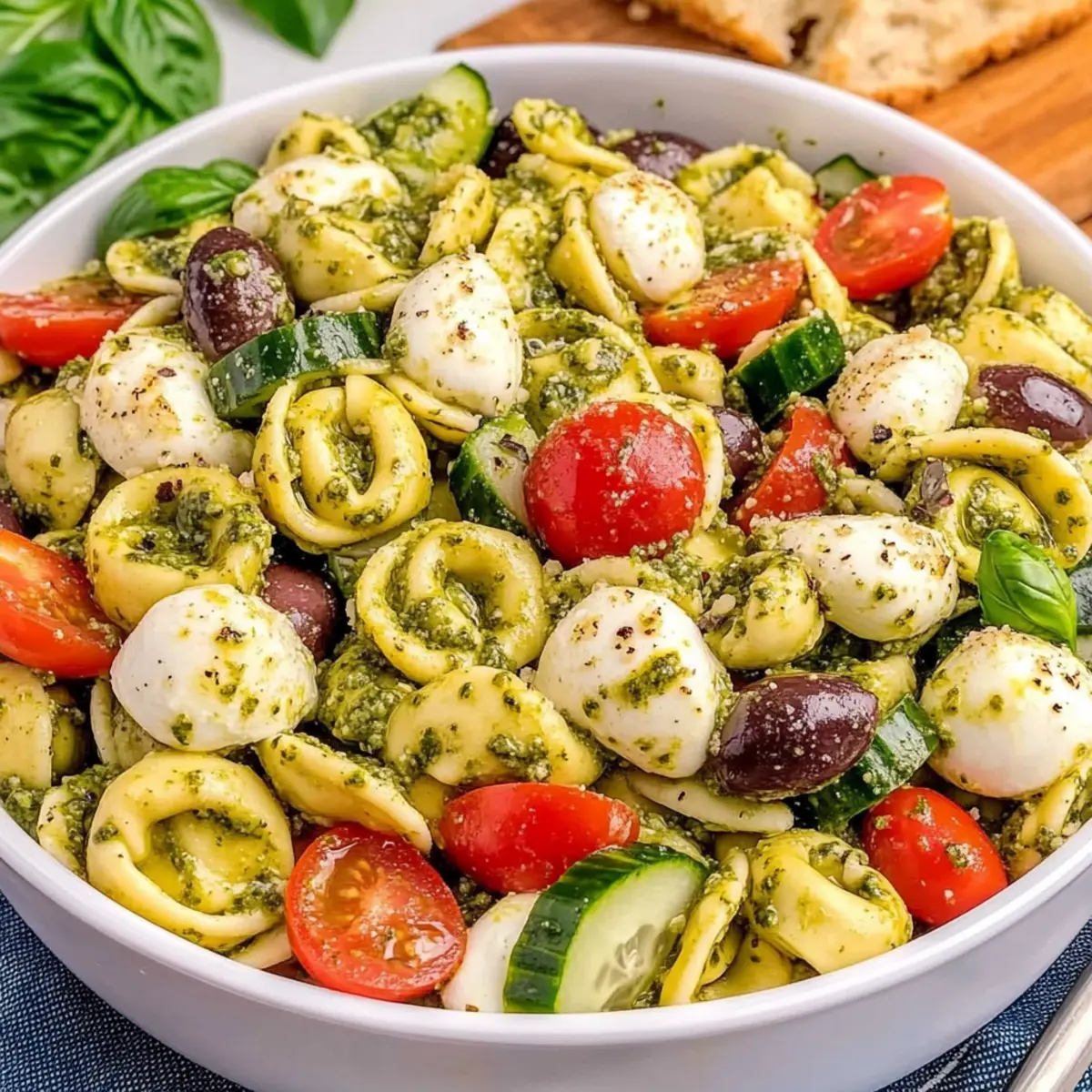 Cold Tortellini Pesto Salad