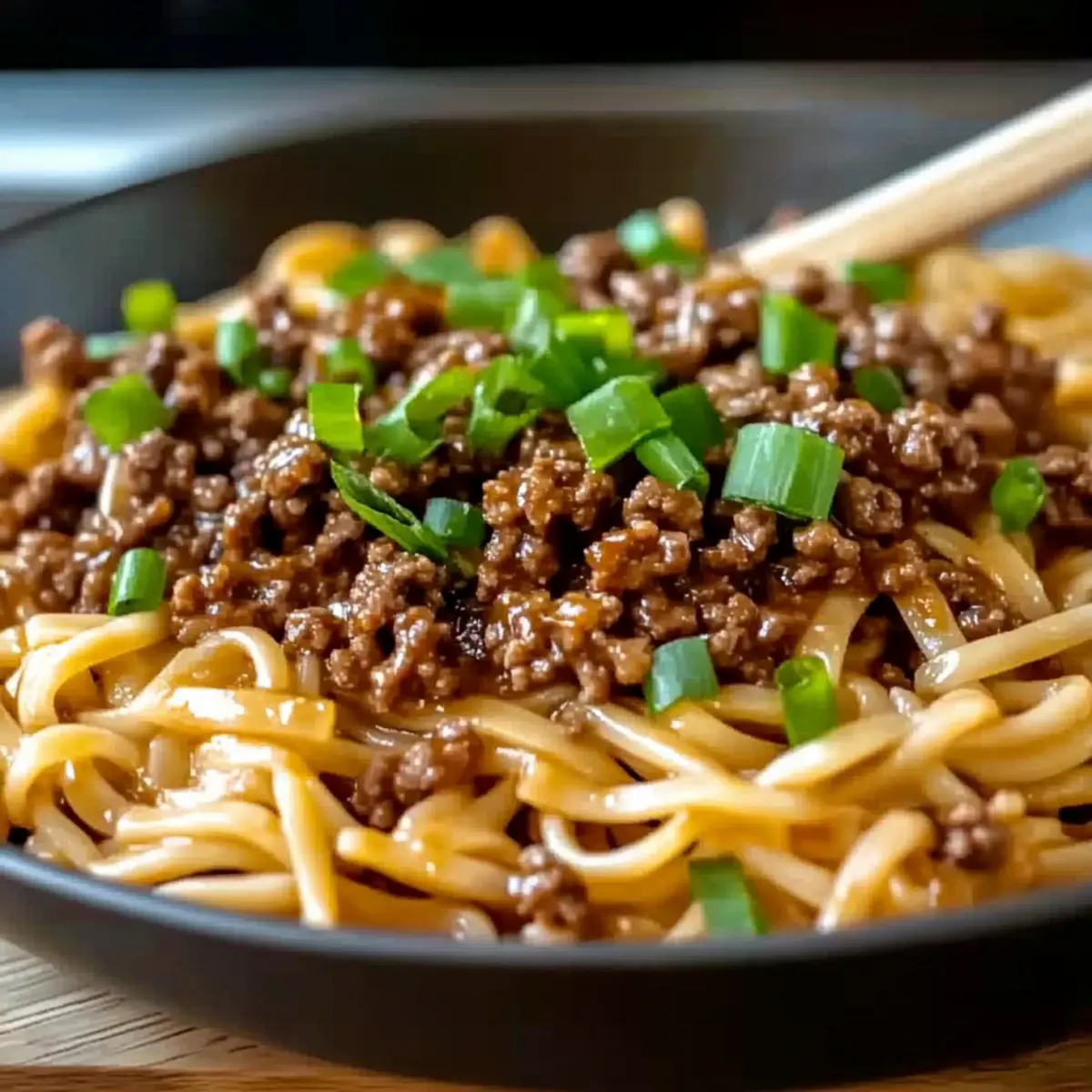 Mongolian Ground Beef Noodles