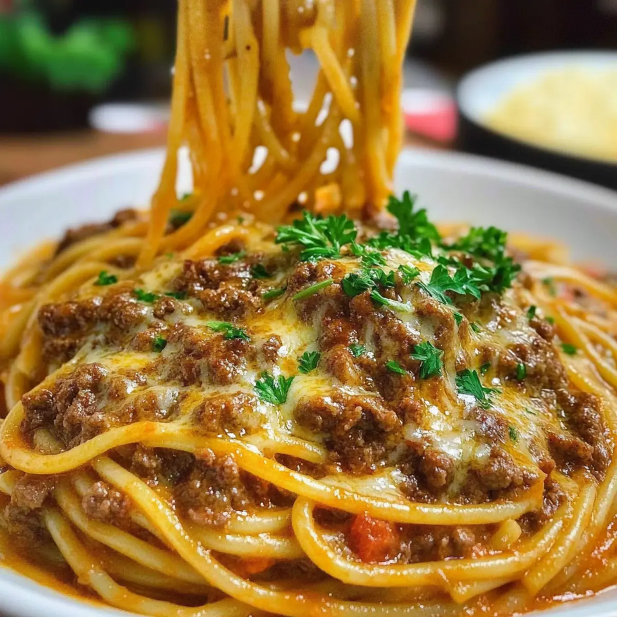 Cajun Beef Spaghetti in Creamy Three-Cheese Parmesan Sauce