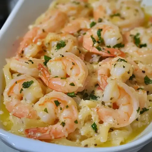 Shrimp Scampi Pasta Bake