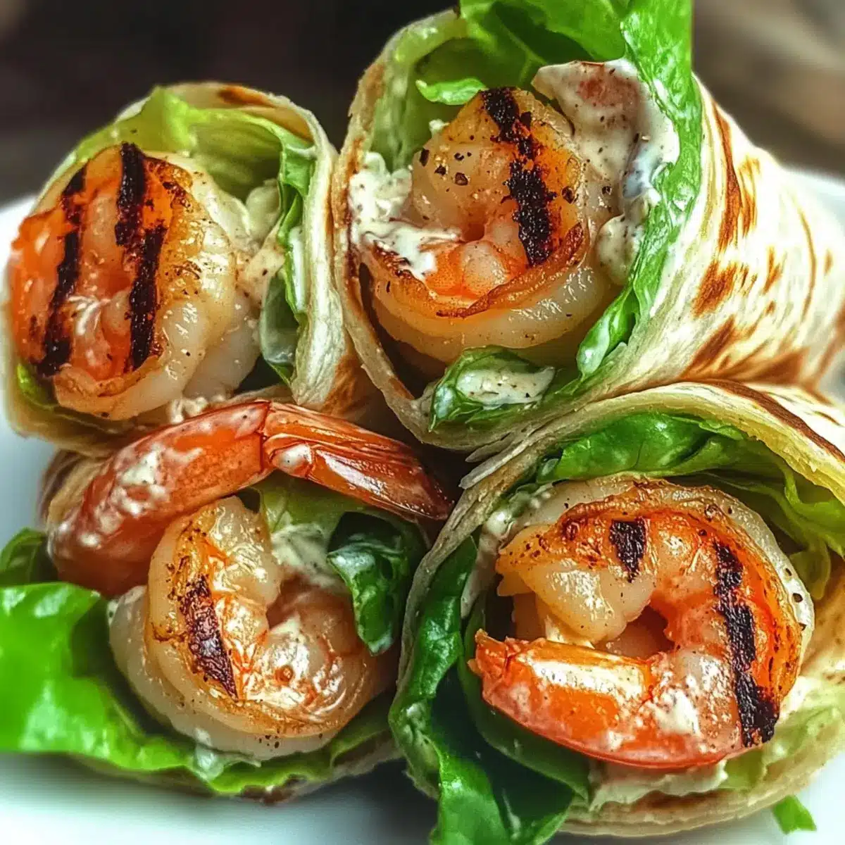 Grilled Shrimp Caesar Wraps