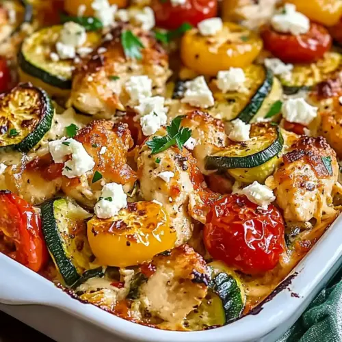 Mediterranean Chicken Zucchini Bake