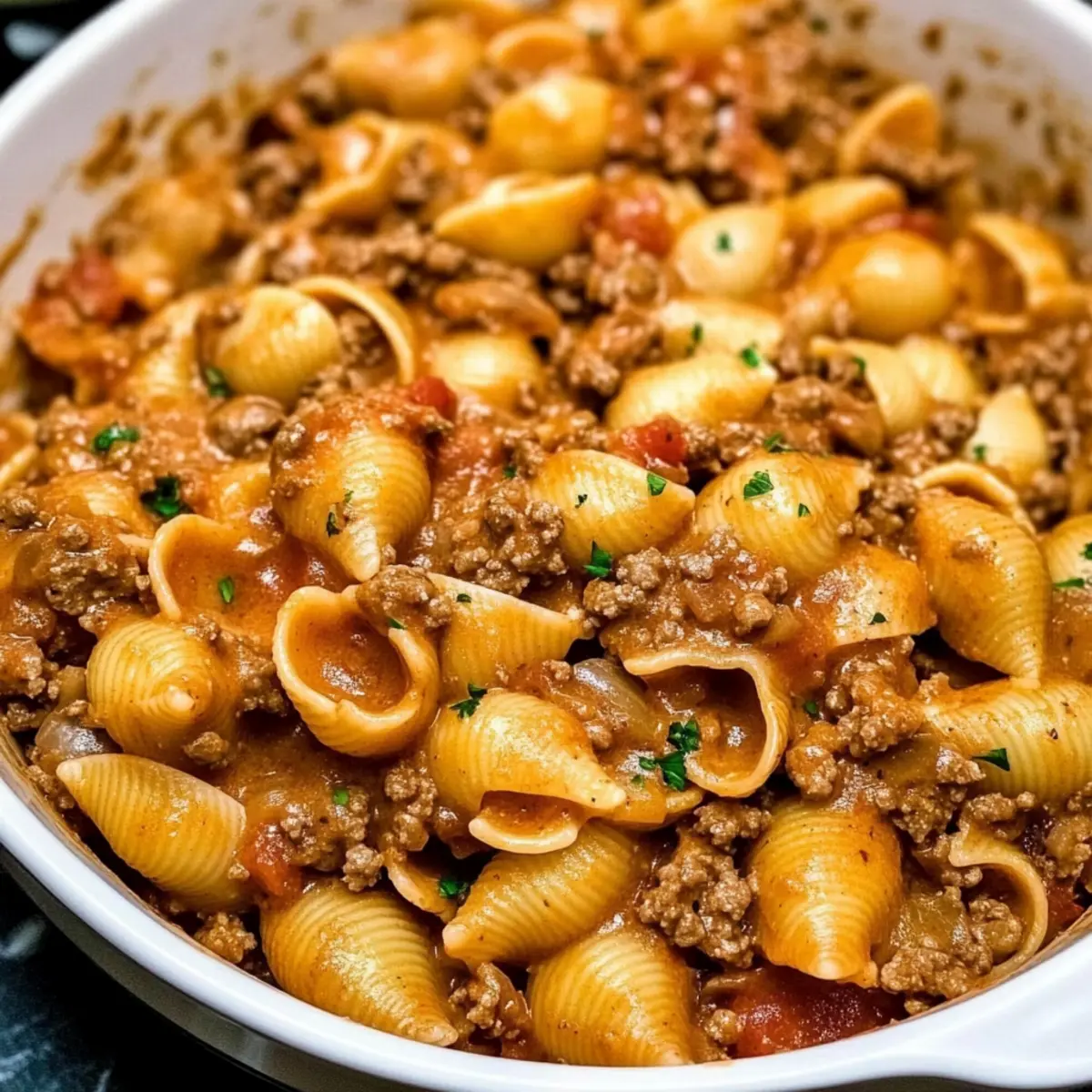 Creamy Beef and Shells