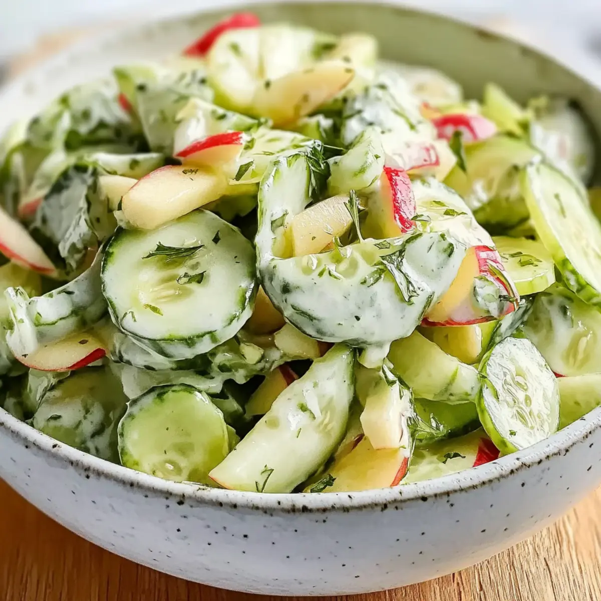 Crunchy Cucumber Apple Salad with Fresh Dressing