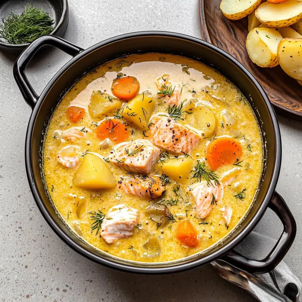 Creamy Finnish Salmon Soup with Dill