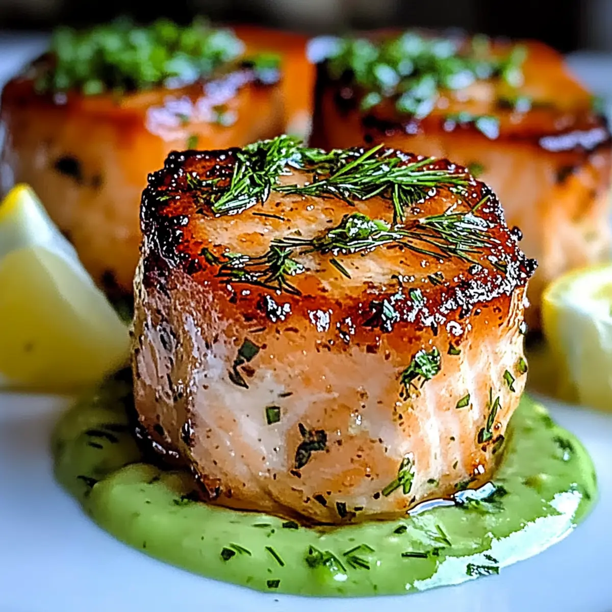 Salmon Balls Avocado Sauce