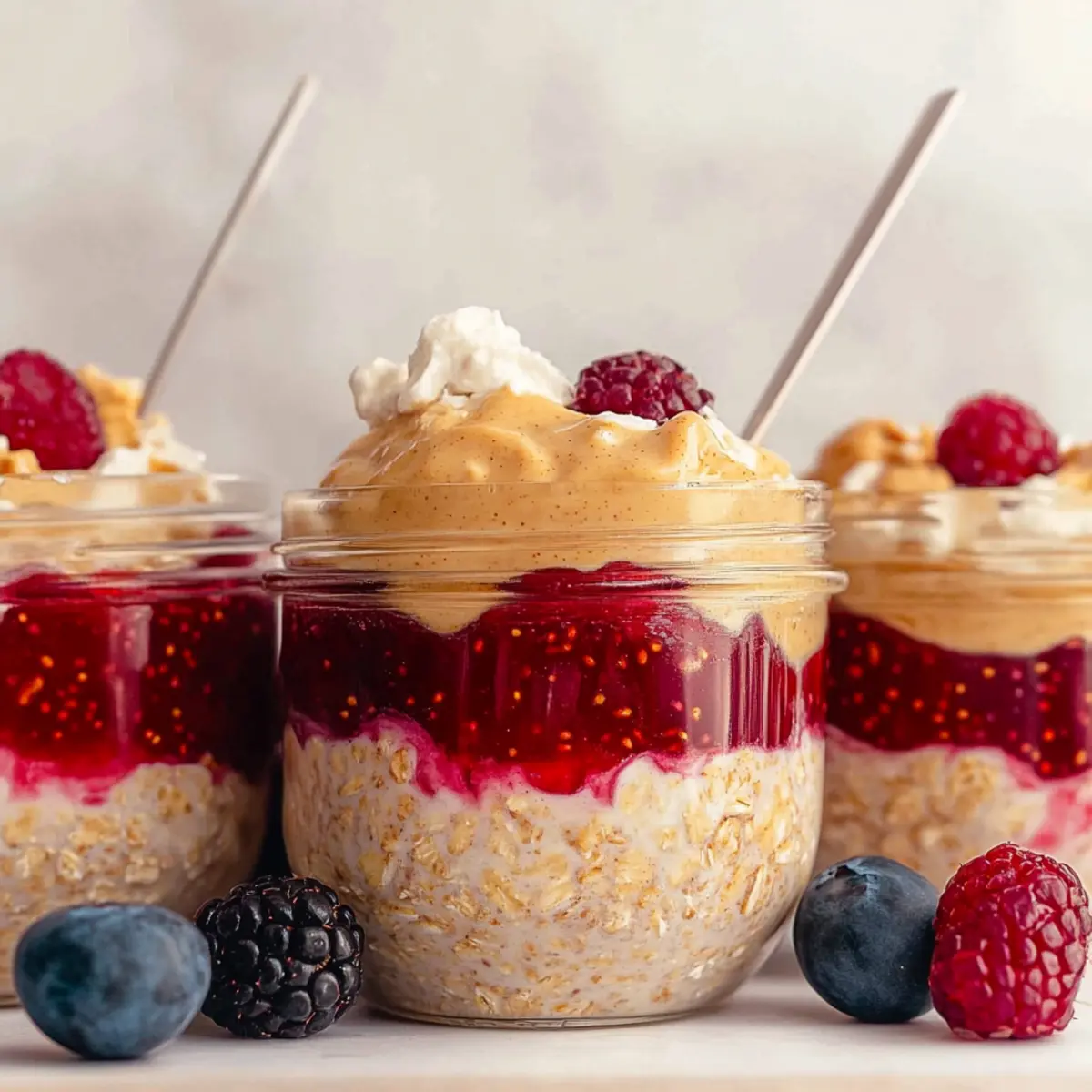 Peanut Butter and Jelly Overnight Oats