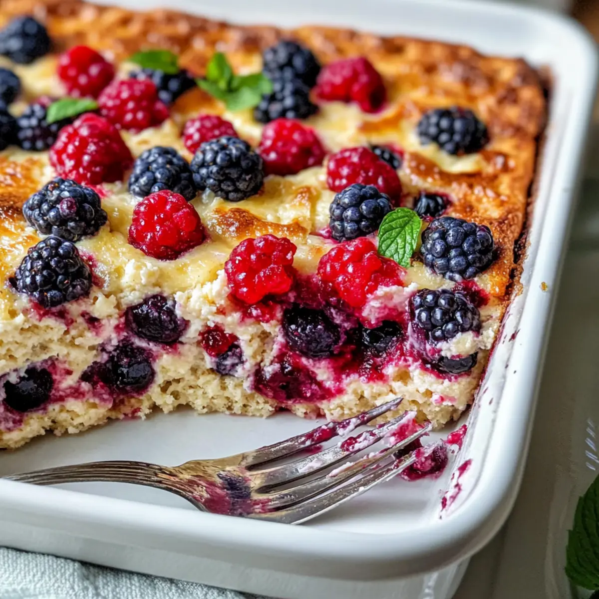 High Protein Triple Berry Bake