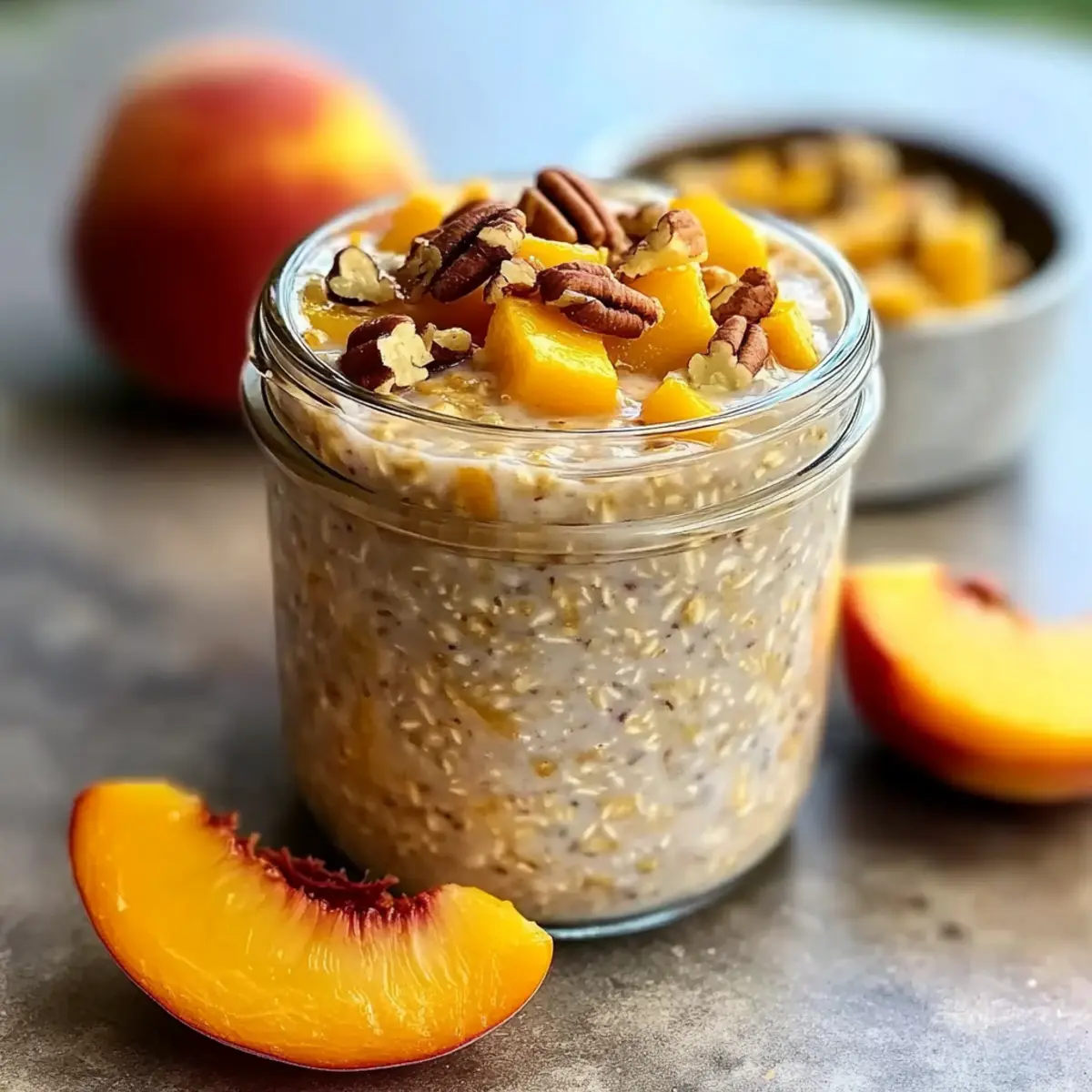 Peach Cobbler Overnight Oats