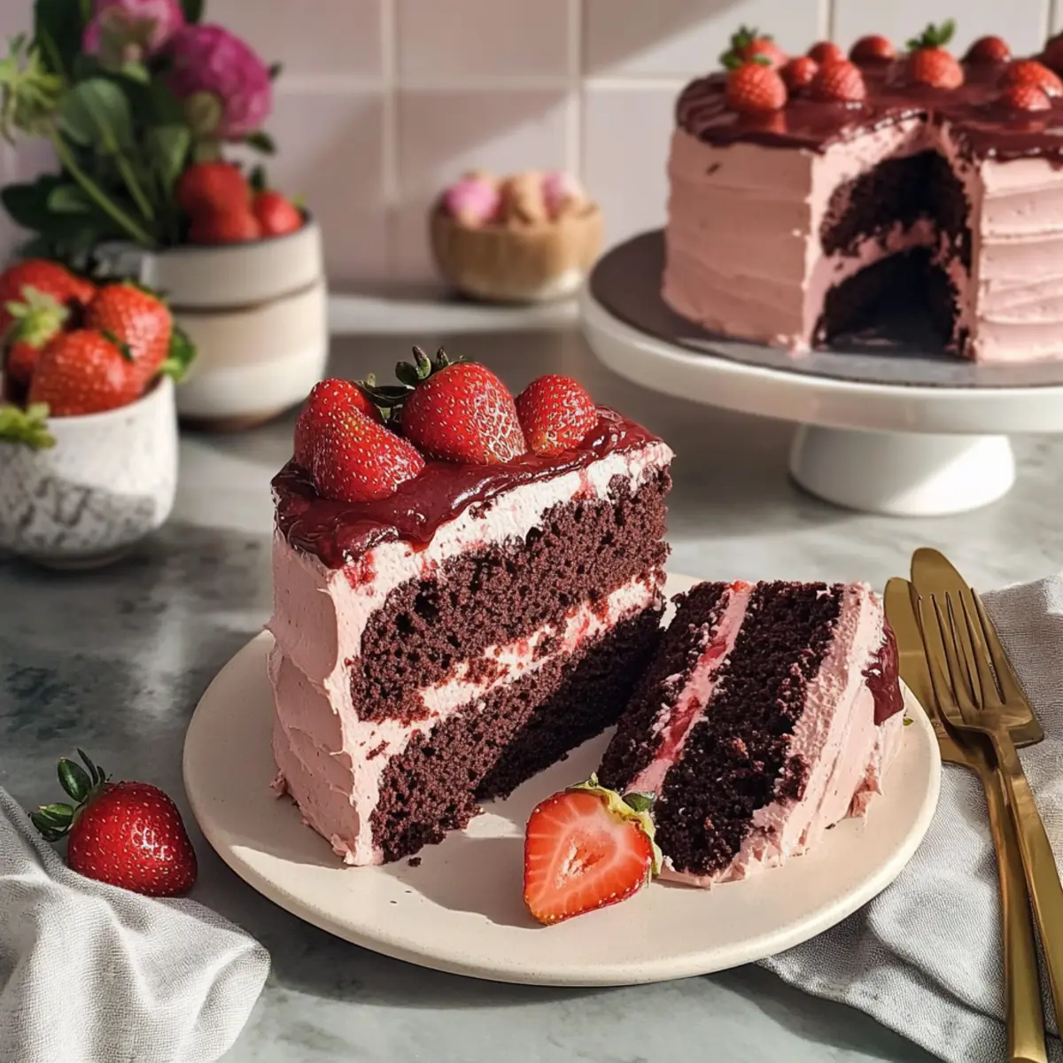 Strawberry Chocolate Cake