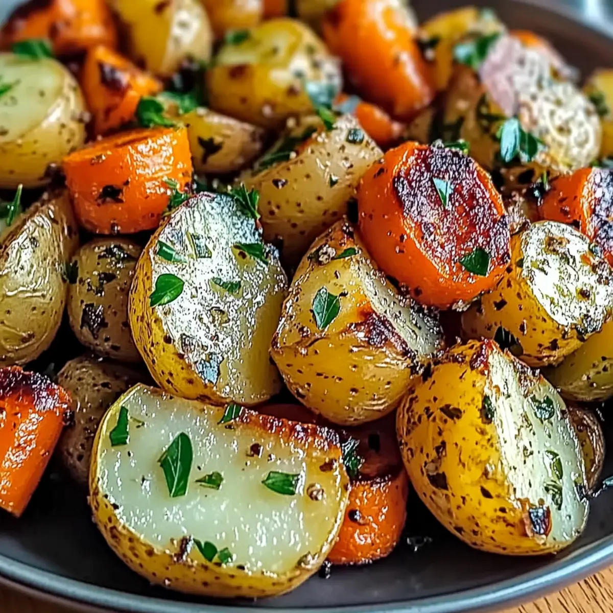 Garlic Herb Roasted Potatoes, Carrots, and Zucchini