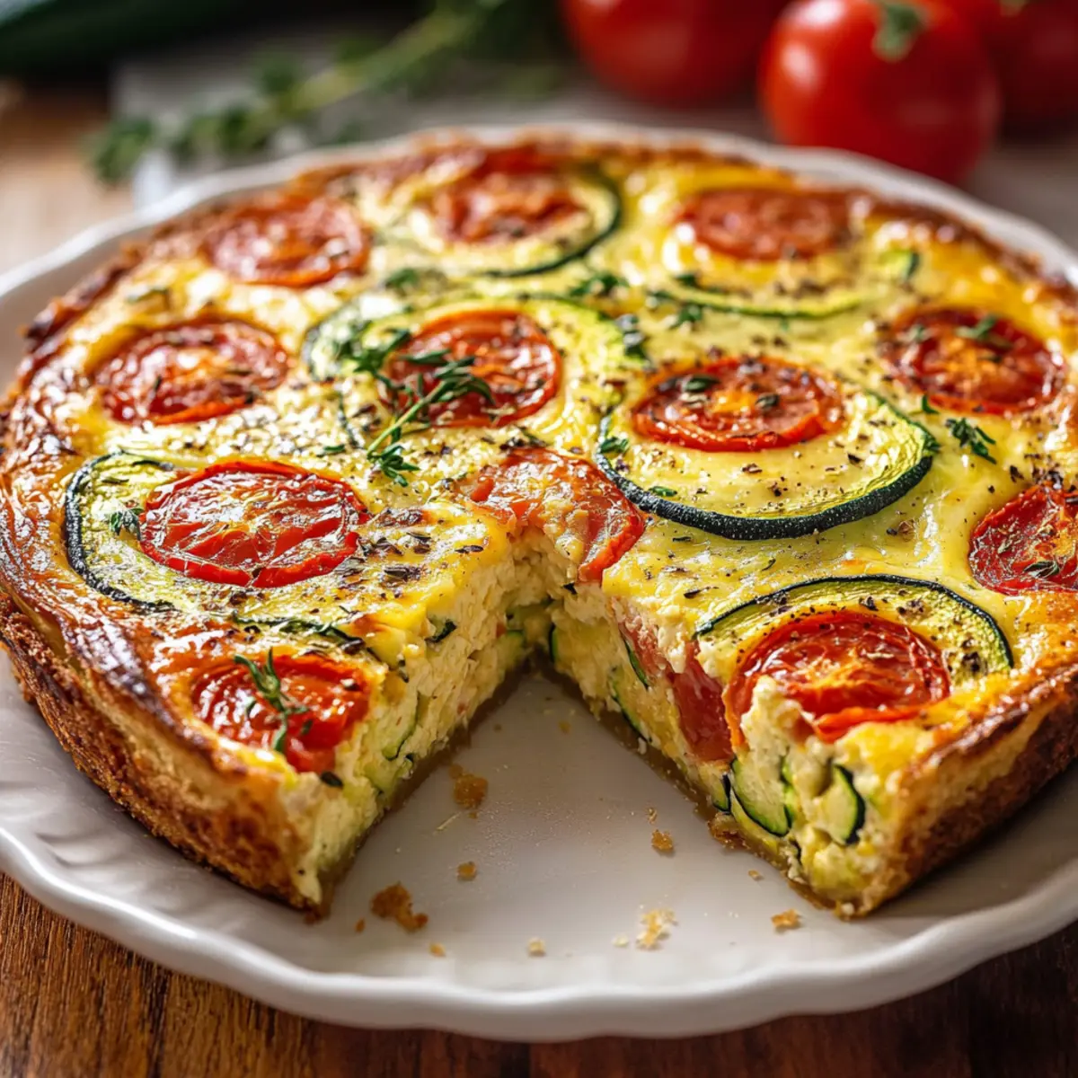 Crustless Zucchini Tomato Quiche