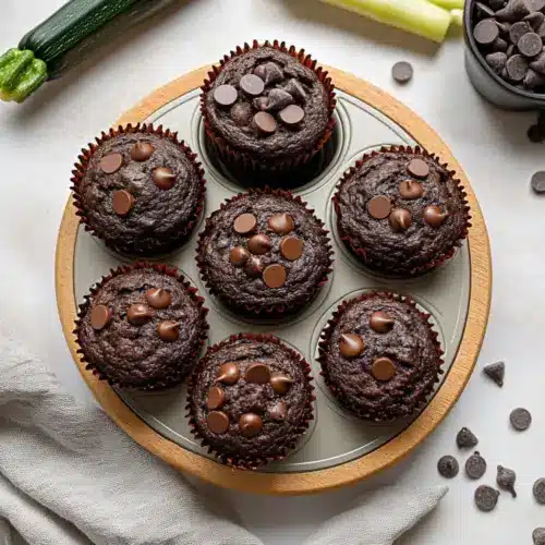 Moist Chocolate Zucchini Muffins