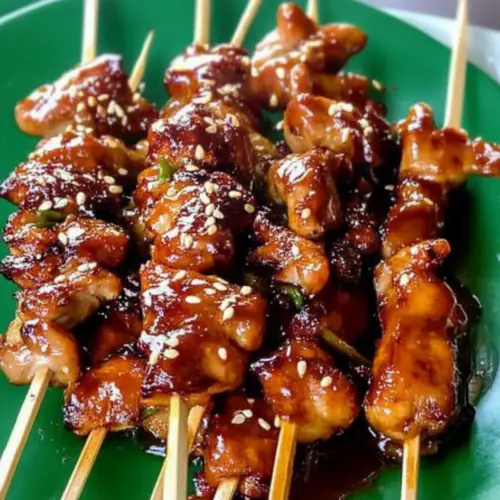 Sticky Bourbon Chicken Skewers