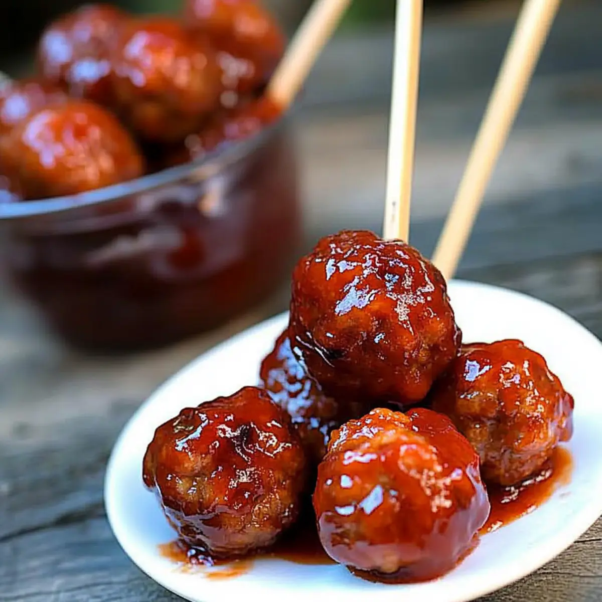 Whiskey Peach BBQ Meatballs