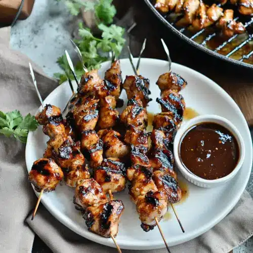 Grilled Sticky Sweet Chicken Skewers