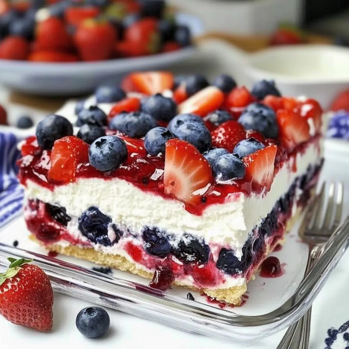 No Bake Summer Berry Lasagna