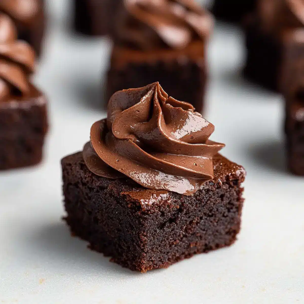 Brownie Bites with Whipped Chocolate Ganache