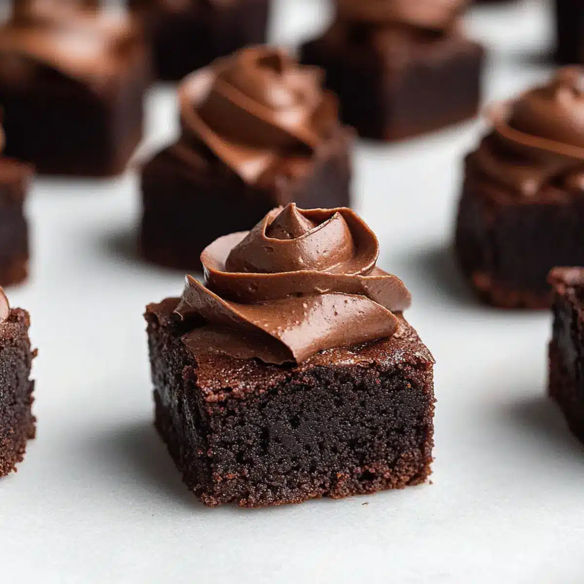 Brownie Bites with Whipped Chocolate Ganache